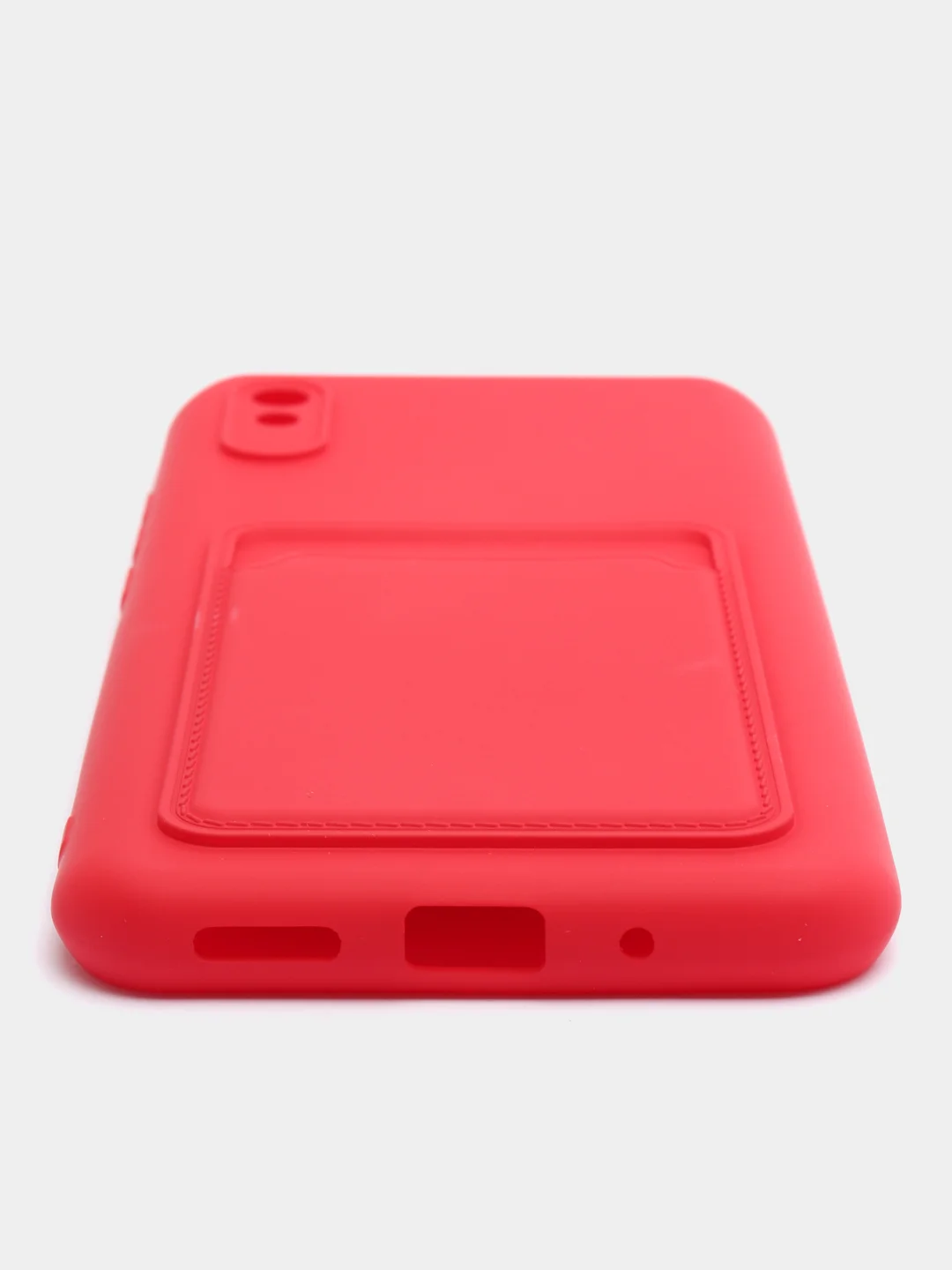 Красный чехол для Xiaomi Redmi 9A, Сяоми Редми 9А, силиконовый, с карманом для карты