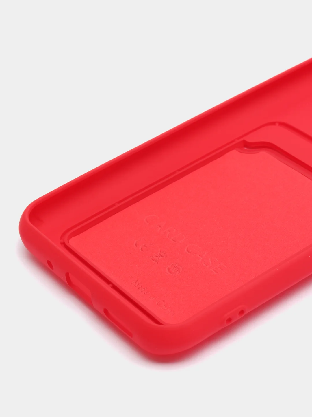 Красный чехол для Xiaomi Redmi 9A, Сяоми Редми 9А, силиконовый, с карманом для карты
