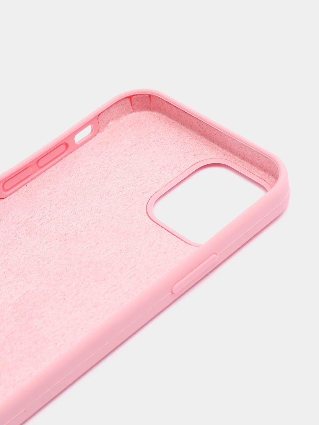 Розовый чехол iPhone 12 / 12 Pro с закрытым низом Silicone case