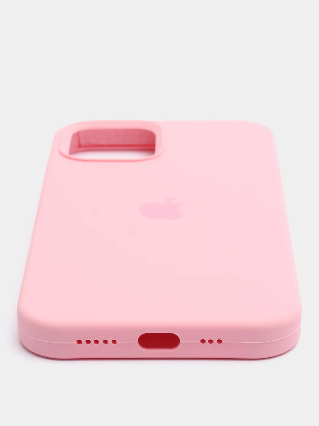 Розовый чехол iPhone 12 / 12 Pro с закрытым низом Silicone case