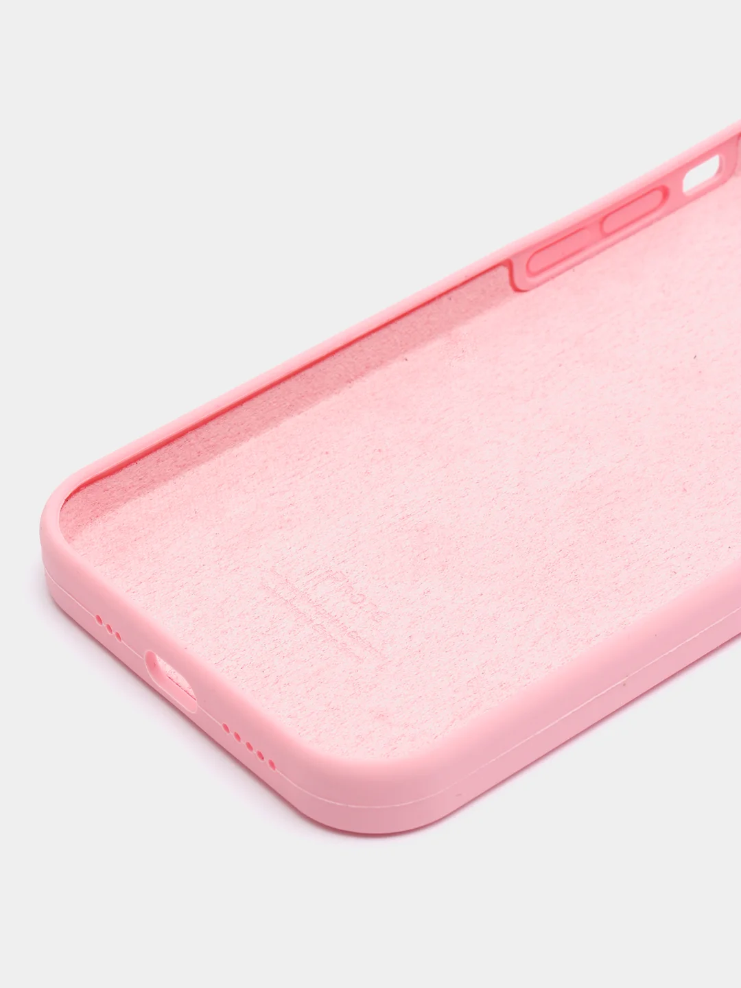 Розовый чехол iPhone 12 / 12 Pro с закрытым низом Silicone case