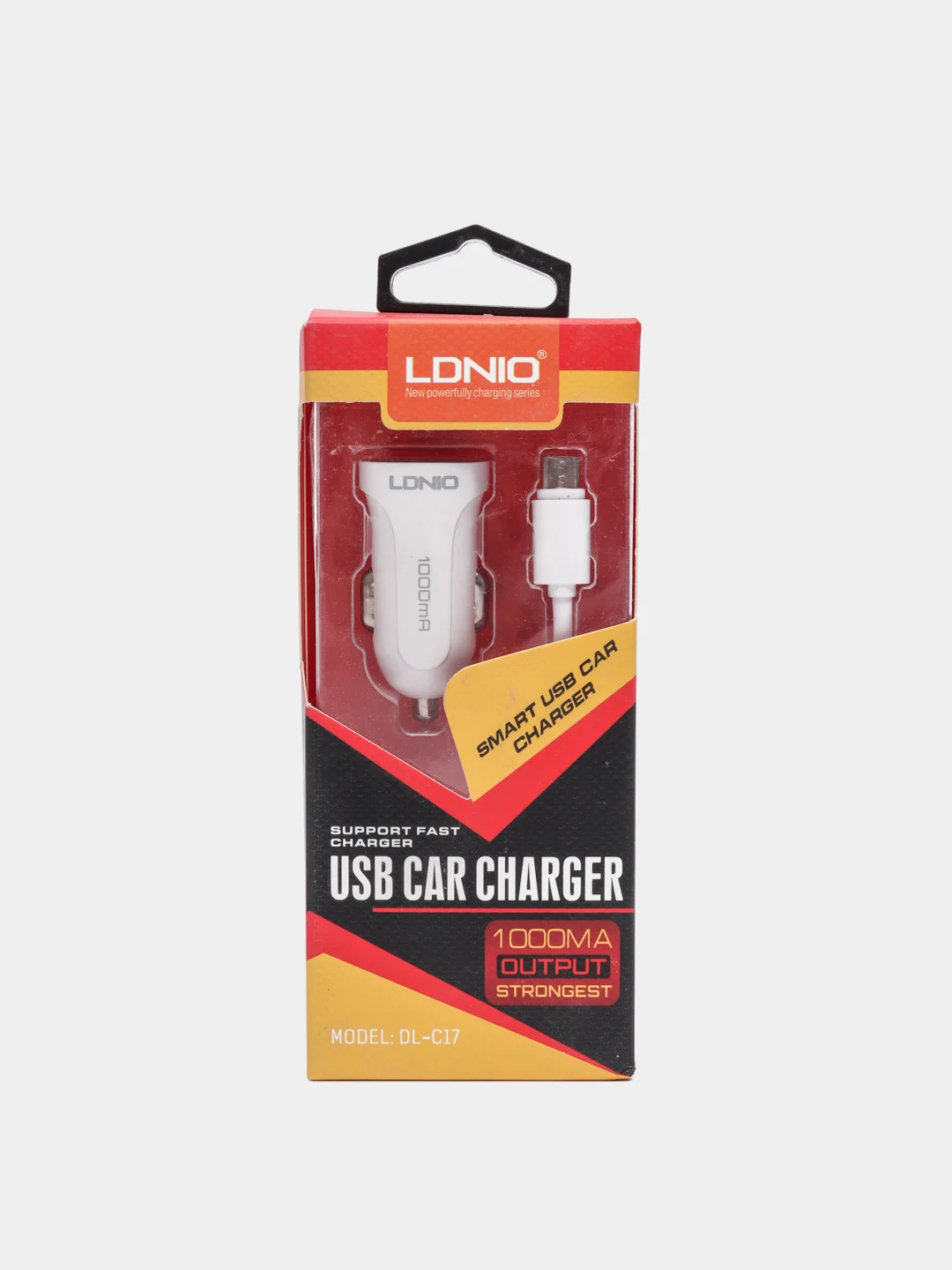Автомобильное зарядное устройство LDNIO DL-C17, 1A, 1USB порт и кабель Lightning/Micro 1 м