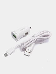 Автомобильное зарядное устройство LDNIO DL-C17, 1A, 1USB порт и кабель Lightning/Micro 1 м