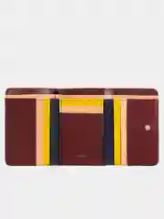 Бордовый итальянский женский цветной кожаный кошелёк DuDuBags серии Pemba