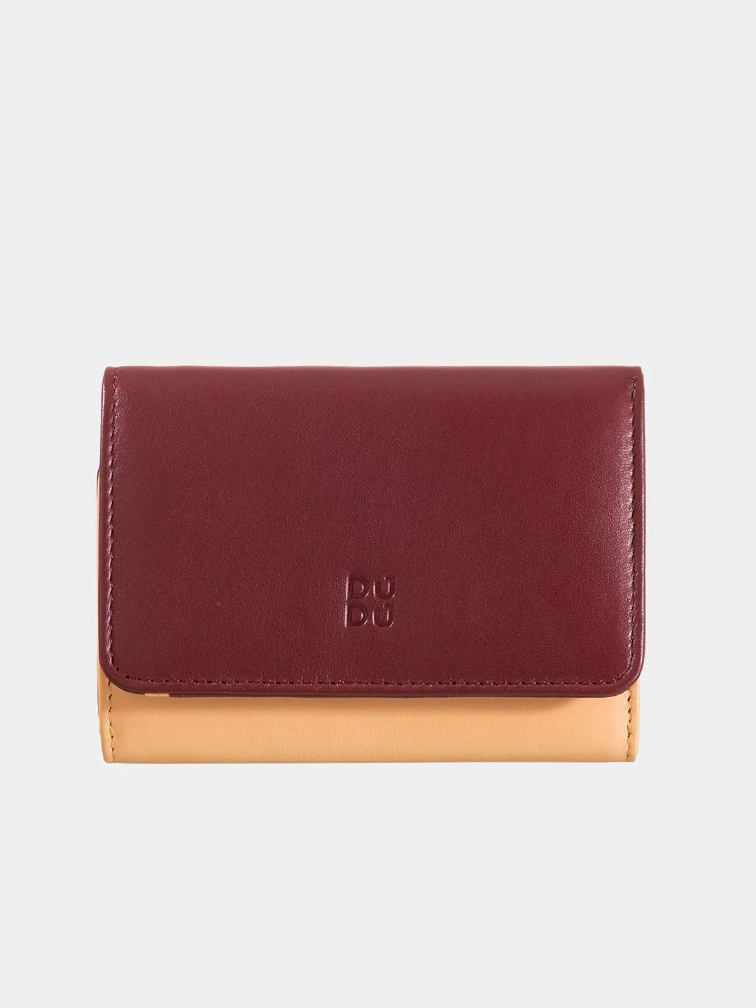 Бордовый итальянский женский цветной кожаный кошелёк DuDuBags серии Pemba