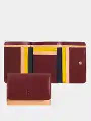 Бордовый итальянский женский цветной кожаный кошелёк DuDuBags серии Pemba