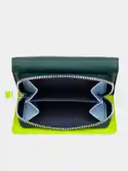 Зеленый итальянский женский цветной кожаный кошелёк DuDuBags серии Pemba