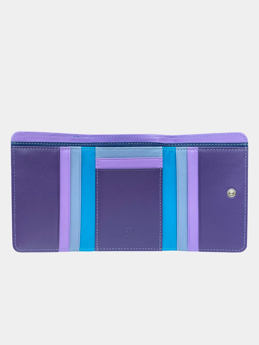 Фиолетовый итальянский женский цветной кожаный кошелёк DuDuBags серии Pemba