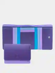 Фиолетовый итальянский женский цветной кожаный кошелёк DuDuBags серии Pemba