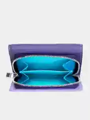 Фиолетовый итальянский женский цветной кожаный кошелёк DuDuBags серии Pemba