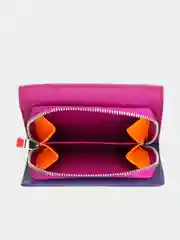 Фуксия итальянский женский цветной кожаный кошелёк DuDuBags серии Pemba