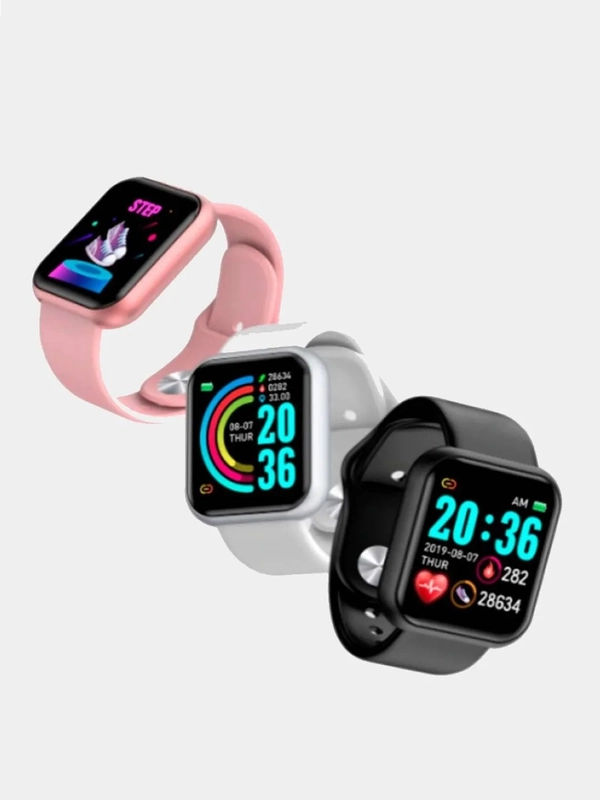 Умные смарт часы Smart Watch , мужские и женские, белый, черный и розовый