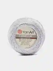 Серый металлик пряжа с люрексом Камелия Yarnart Camellia, 70% полиэстер, 30% металлик, 20 г, 190 м