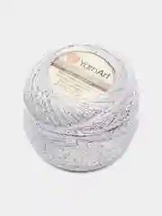 Серый металлик пряжа с люрексом Камелия Yarnart Camellia, 70% полиэстер, 30% металлик, 20 г, 190 м