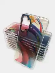 Индиго чехол Samsung Galaxy A32, Самсунг Галакси А32 твердый, прозрачный, с рисунком