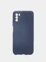 Темно-синий чехол накладка для Xiaomi Poco M3 силиконовый матовый однотонный