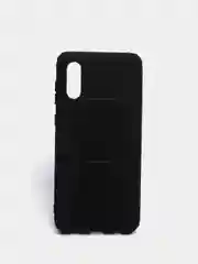Черный чехол Samsung Galaxy A02, Самсунг Галакси А02 силиконовый рифленый с подставкой