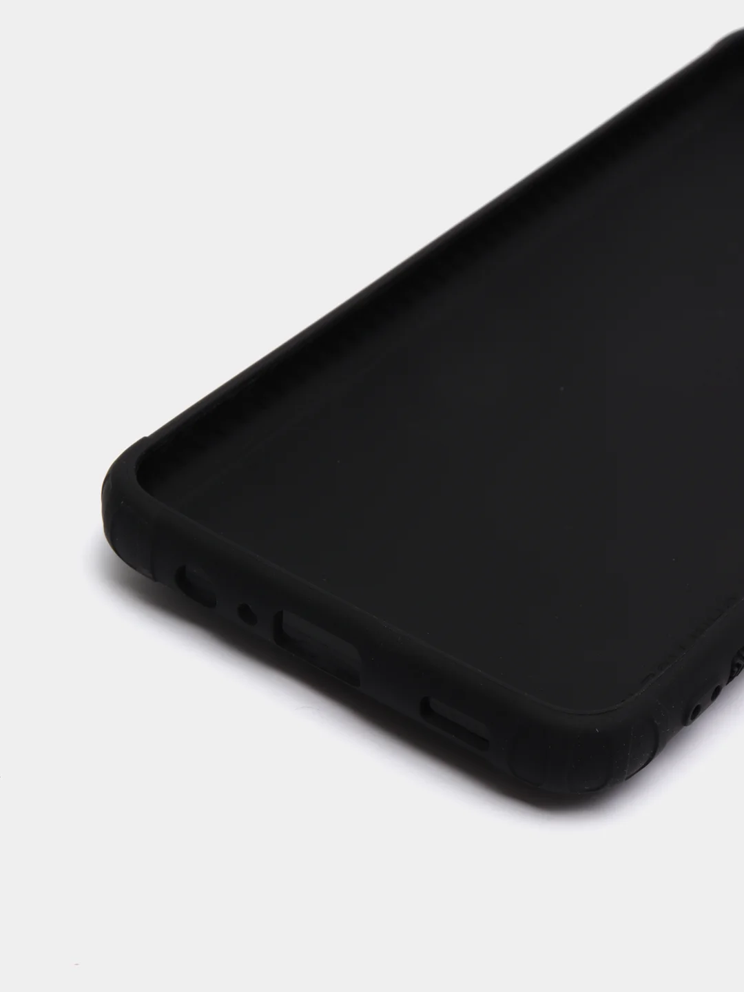 Черный чехол Samsung Galaxy A02, Самсунг Галакси А02 силиконовый рифленый с подставкой
