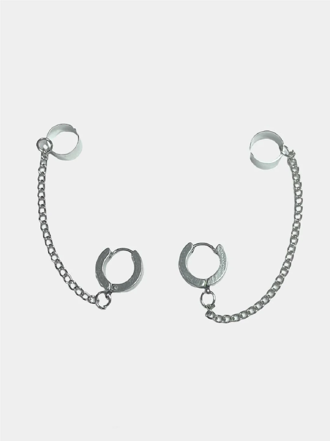Серьги-каффы с цепочкой, вечерние серьги