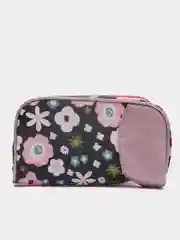 Косметичка полиэстер Цветы розовая 22*5,5*11,5см