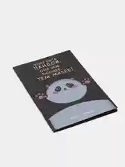 Небесно-голубой скетчбук с черными листами и белая ручка, А5, 32 листа