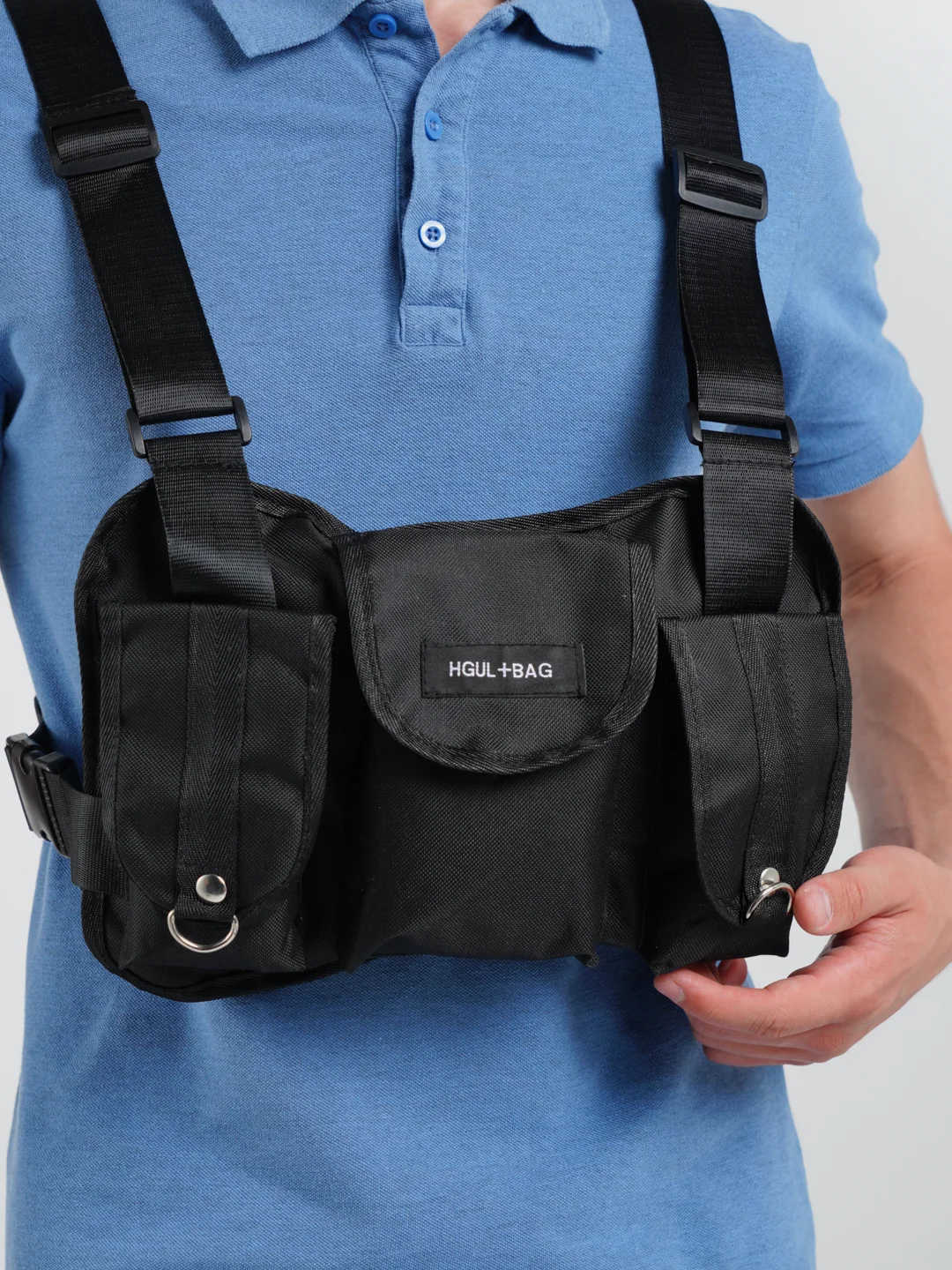 Черный нагрудная сумка жилет "hgul bag", велосумка, походная сумка