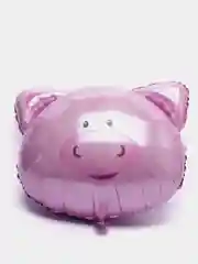 Розовый шар фольгированный животные Свин,  "Корова", "Поросенок"