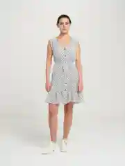 Белый летнее женское платье в горошек
