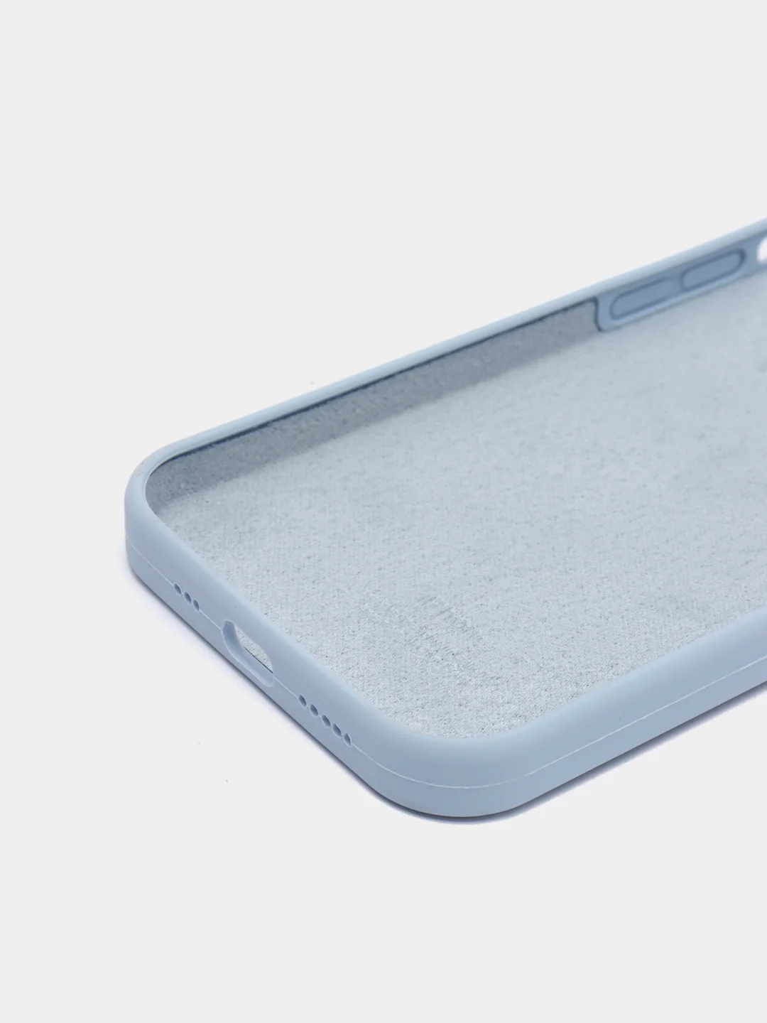 Небесно-голубой чехол iPhone 12 / 12 Pro с закрытым низом Silicone case
