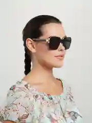 Черный женские солнцезащитные очки, имиджевые UV400