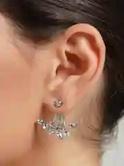 Серебряный серьги женские "листья"