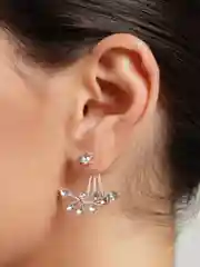 Золотой серьги женские "листья"
