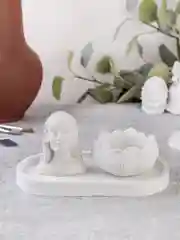 Мятный декоративная статуэтка "Шива" / бутон для благовоний / подсвечник / набор с подносом