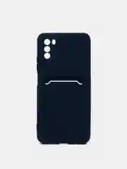 Синий чехол на REDMI 9A / 9C / Note 10 / POCO M3 с карманом для карты и мягкой вставкой