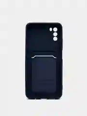 Синий чехол на REDMI 9A / 9C / Note 10 / POCO M3 с карманом для карты и мягкой вставкой