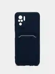 Синий чехол на REDMI 9A / 9C / Note 10 / POCO M3 с карманом для карты и мягкой вставкой
