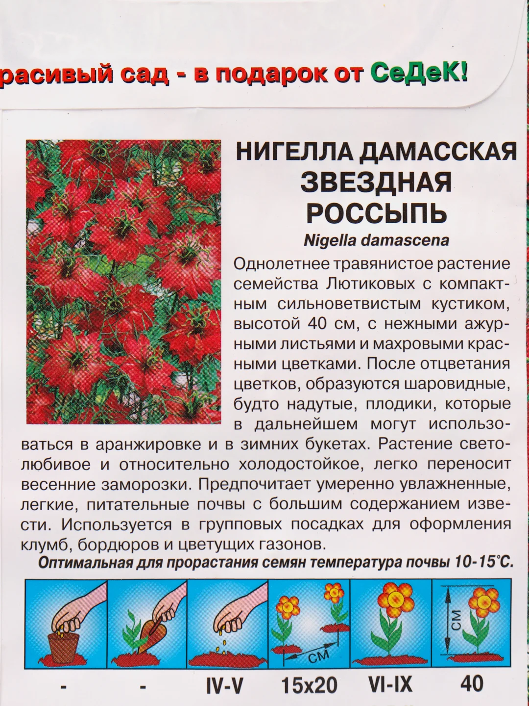 Семена Нигелла "Звездная россыпь" набор 1, 3, 5 уп