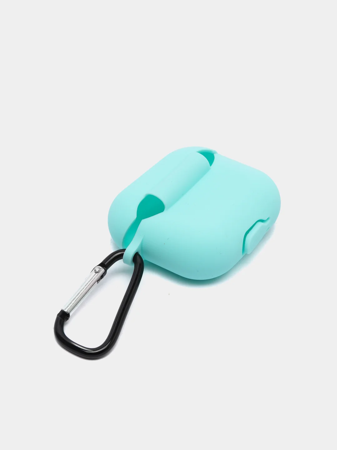 Бирюзовый чехол Apple Airpods 3 с карабином силиконовый аирподс