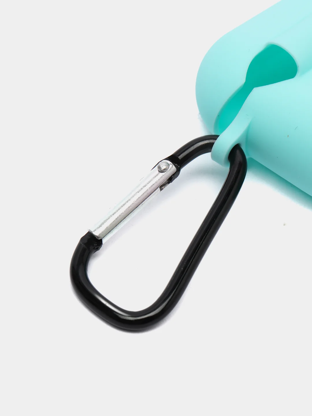Бирюзовый чехол Apple Airpods 3 с карабином силиконовый аирподс