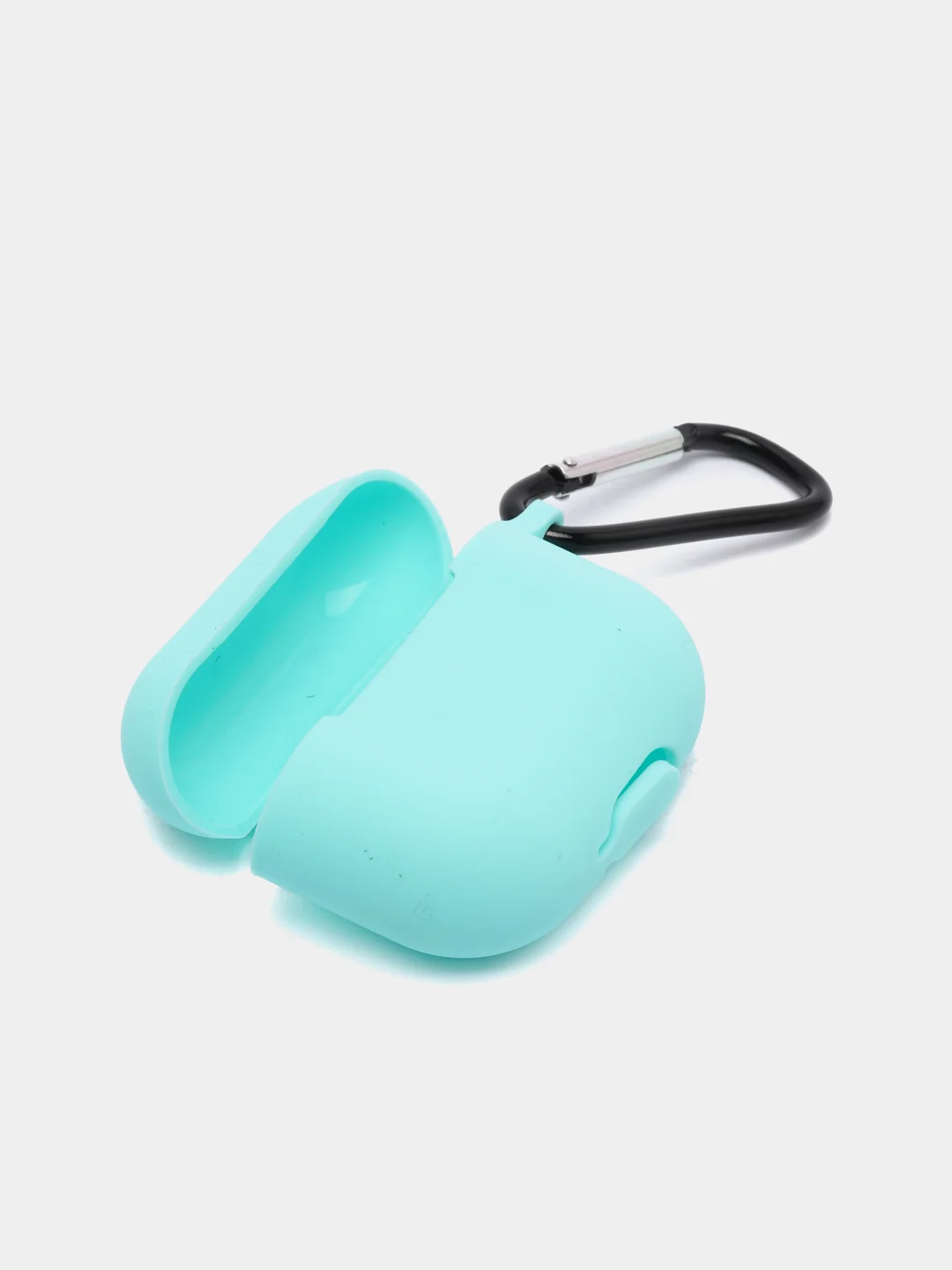 Бирюзовый чехол Apple Airpods 3 с карабином силиконовый аирподс