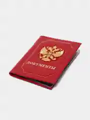 Красный обложка на автодокументы, из натуральной кожи