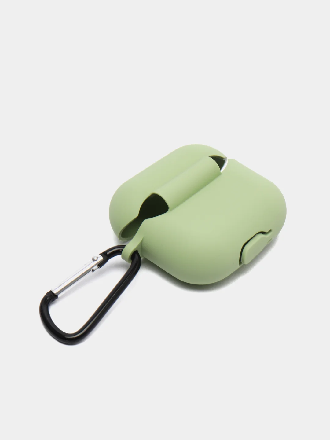 Зеленый чехол Apple Airpods 3 с карабином силиконовый аирподс