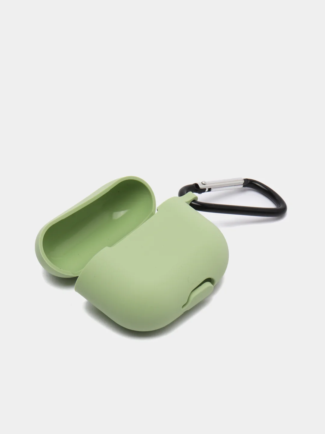 Зеленый чехол Apple Airpods 3 с карабином силиконовый аирподс