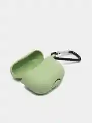 Зеленый чехол Apple Airpods 3 с карабином силиконовый аирподс