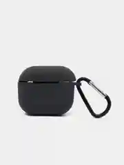 Тёмно-серый чехол Apple Airpods 3 с карабином силиконовый аирподс