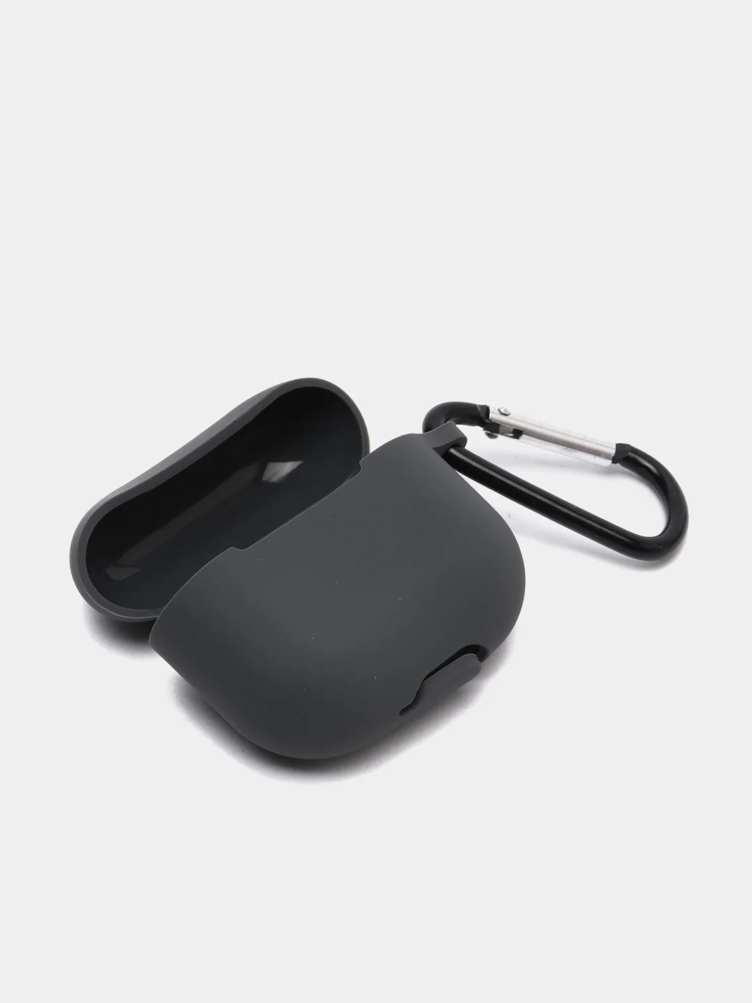 Тёмно-серый чехол Apple Airpods 3 с карабином силиконовый аирподс