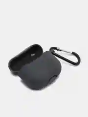 Тёмно-серый чехол Apple Airpods 3 с карабином силиконовый аирподс