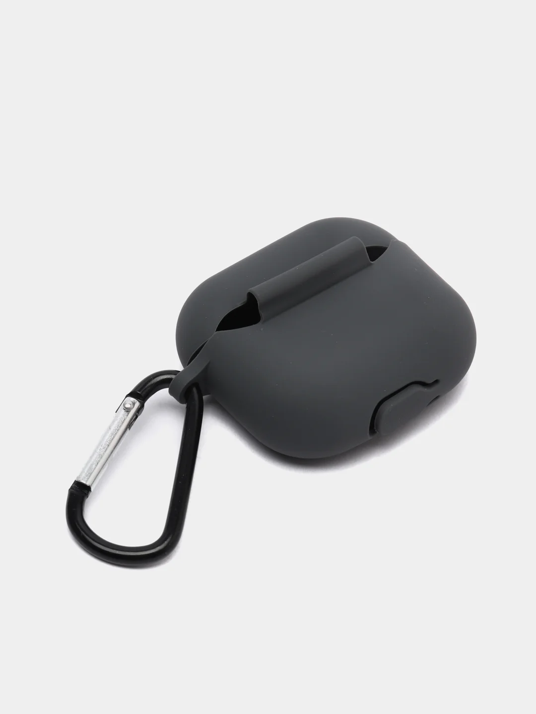 Тёмно-серый чехол Apple Airpods 3 с карабином силиконовый аирподс