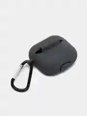 Тёмно-серый чехол Apple Airpods 3 с карабином силиконовый аирподс