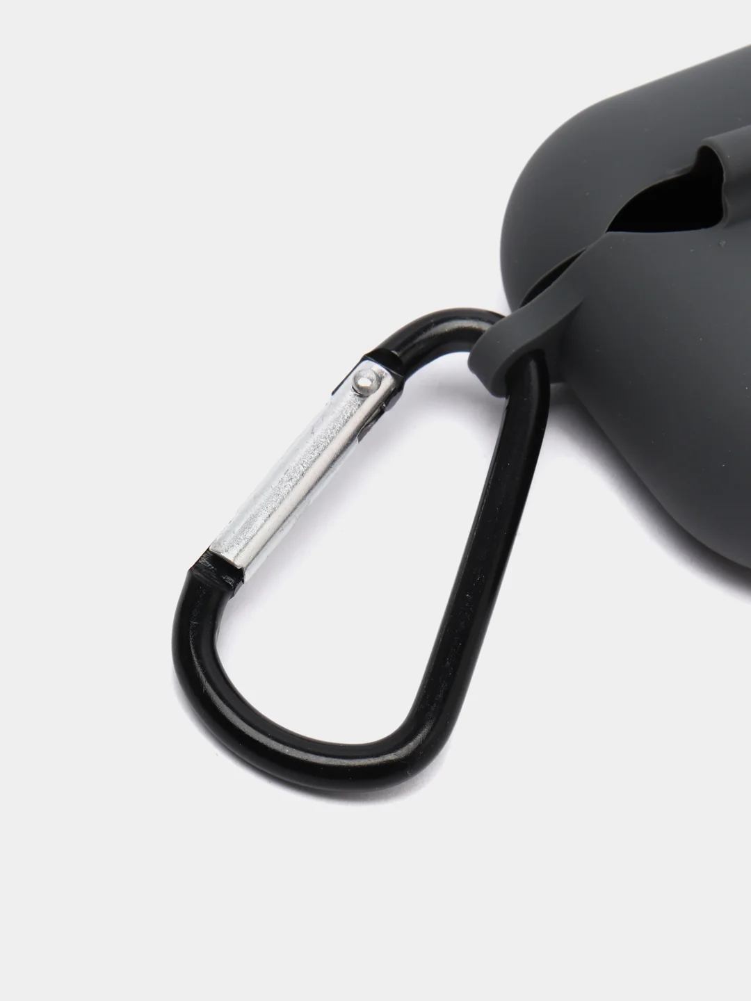 Тёмно-серый чехол Apple Airpods 3 с карабином силиконовый аирподс